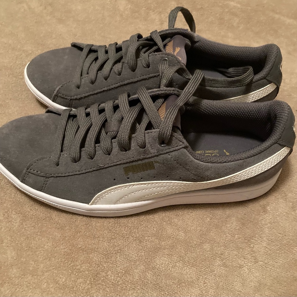 Women’s PUMA grey and white suede